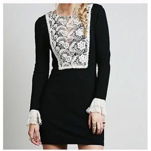 Free People Lace Bib Shift Dress